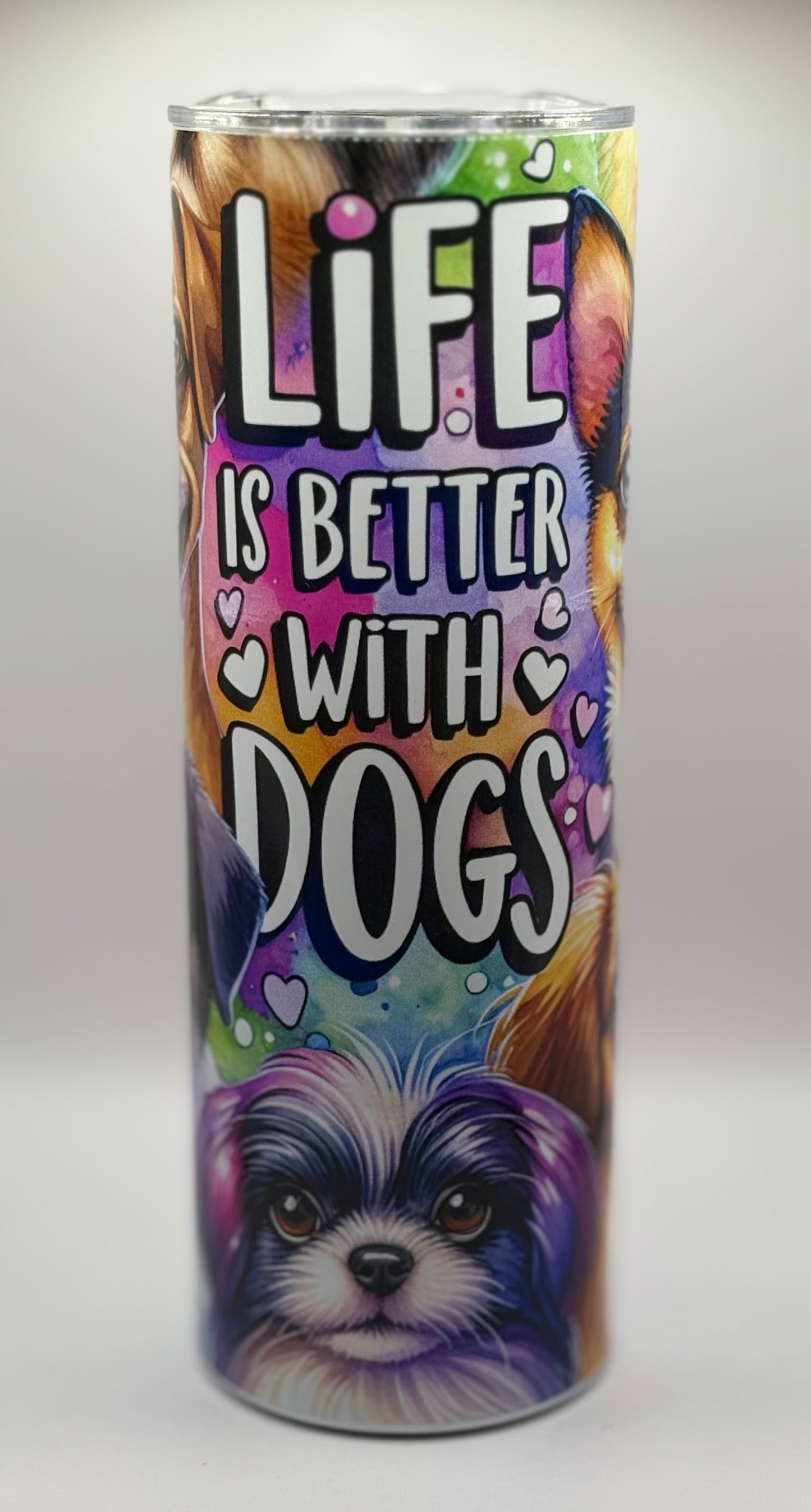 Colourful Life is Better with Dogs 20 oz tumbler