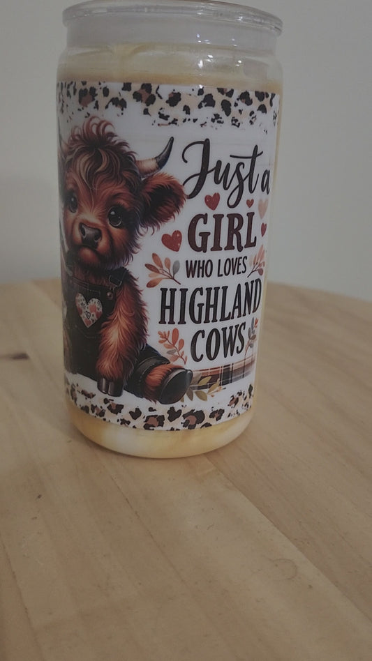 Highland Cow Acrylic Milkshake Tumbler